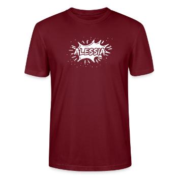 Geschenk Alessia - Stanley/Stella Unisex Bio-T-Shirt CRAFTER - Burgunderrot - Vorne - Alina (178cm) & Michal (187cm)