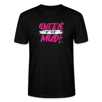 Queen of the mud Schlammlauf Mud Run Muddy Race - Stanley/Stella CRAFTER Unisex Organic T-Shirt - black - Front - Alina (178cm) & Michal (187cm)