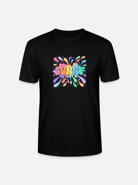 Sunny Rainbow Typography Blasenspritzer - Stanley/Stella Unisex Bio-T-Shirt CRAFTER - Schwarz