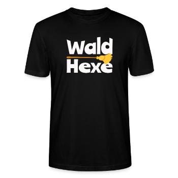 Wald Hexe Besen Natur Hexerei Fantasy Design - Stanley/Stella Unisex Bio-T-Shirt CRAFTER - Schwarz - Vorne - Alina (178cm) & Michal (187cm)