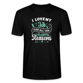 House Painter Dad Unique Gifts - Stanley/Stella CRAFTER Unisex Organic T-Shirt - black - Front - Alina (178cm) & Michal (187cm)