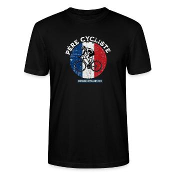 Cadeau Cyclisme Anniversaire père Famille Humour - T-shirt bio CRAFTER Stanley Stella Unisexe - noir - Devant - Alina (178cm) & Michal (187cm)