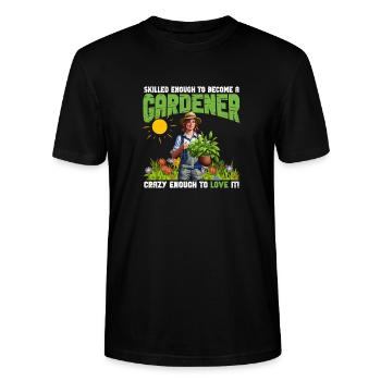 Cadeau du jardinier fier - T-shirt bio CRAFTER Stanley Stella Unisexe - noir - Devant - Alina (178cm) & Michal (187cm)