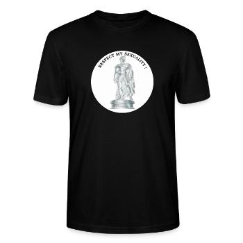 Statue du Héros de la Sexualité - T-shirt bio CRAFTER Stanley Stella Unisexe - noir - Devant - Alina (178cm) & Michal (187cm)