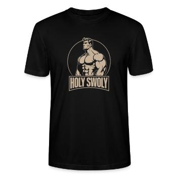 Motivation Fitness Bodybuilder Cadeau Holy Swoly Gym - T-shirt bio CRAFTER Stanley Stella Unisexe - noir - Devant - Alina (178cm) & Michal (187cm)