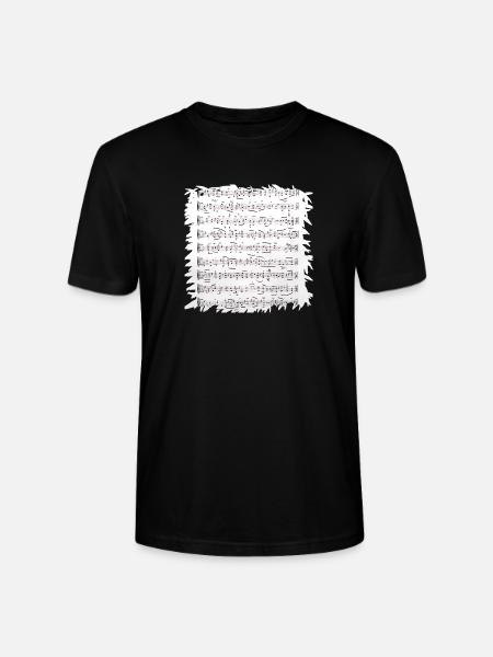 Schwarzweiß Notenblatt mit Rand - Stanley/Stella Unisex Bio-T-Shirt CRAFTER - Schwarz