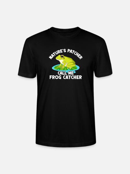 Frog Catcher Patcher Frog - Stanley/Stella CRAFTER Unisex Organic T-Shirt - black