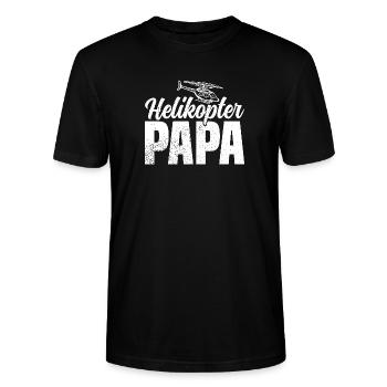 Helikopter Papa - Stanley/Stella Unisex Bio-T-Shirt CRAFTER - Schwarz - Vorne - Alina (178cm) & Michal (187cm)