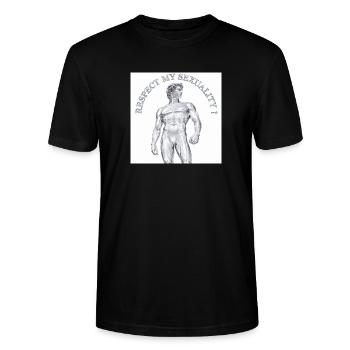 Guerrier métallique : Respecte ma sexualité - T-shirt bio CRAFTER Stanley Stella Unisexe - noir - Devant - Alina (178cm) & Michal (187cm)