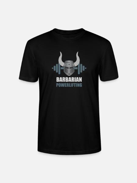 Barbarian Warrior Powerlifting Workout - Stanley/Stella CRAFTER Unisex Organic T-Shirt - black