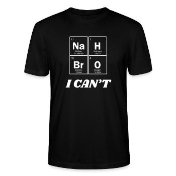 NaHBrO I Can't Chemistry Graphic T-Shirt — Lustig - Stanley/Stella Unisex Bio-T-Shirt CRAFTER - Schwarz - Vorne - Alina (178cm) & Michal (187cm)