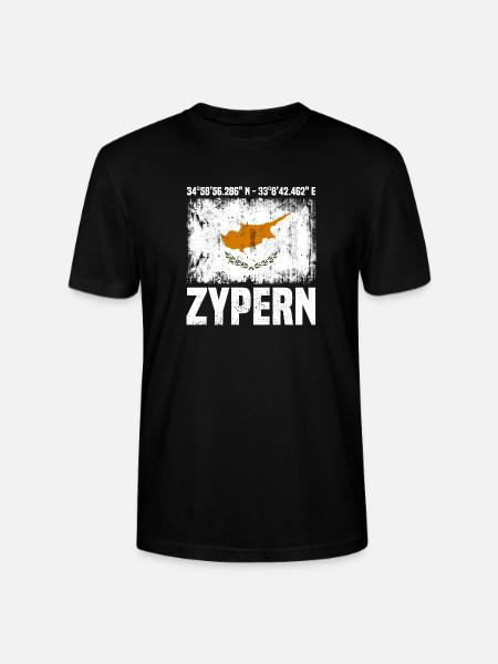 Zypern Koordinaten - Stanley/Stella Unisex Bio-T-Shirt CRAFTER - Schwarz