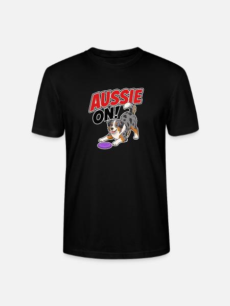 Aussie On! Playful Frisb Dog - Stanley/Stella CRAFTER Unisex Organic T-Shirt - black