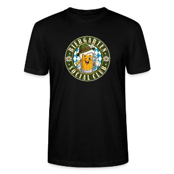 Lustiges Trachtenersatz Biergarten Social Club - Stanley/Stella Unisex Bio-T-Shirt CRAFTER - Schwarz - Vorne - Alina (178cm) & Michal (187cm)