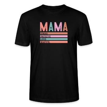 Mama Strong Protective Loved - Stanley/Stella CRAFTER Unisex Organic T-Shirt - black - Front - Alina (178cm) & Michal (187cm)