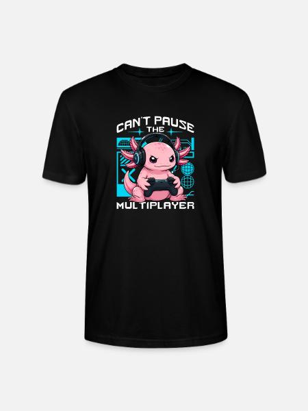Funny Axolotl Gamer Gaming - Stanley/Stella Unisex Bio-T-Shirt CRAFTER - Schwarz