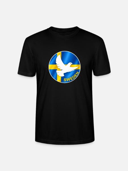 Schweden Flagge Friedenstaube - Stanley/Stella Unisex Bio-T-Shirt CRAFTER - Schwarz