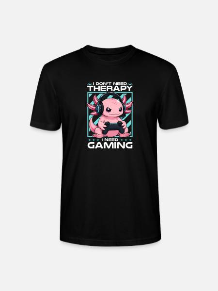Funny Axolotl Gamer Gaming - Stanley/Stella Unisex Bio-T-Shirt CRAFTER - Schwarz