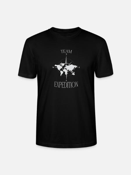 Team Expedition Kompass Weltkarte Wander - Stanley/Stella Unisex Bio-T-Shirt CRAFTER - Schwarz