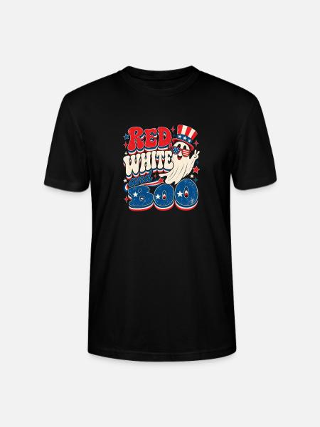 Red White Boo Patriot Ghost - Stanley/Stella Unisex Bio-T-Shirt CRAFTER - Schwarz