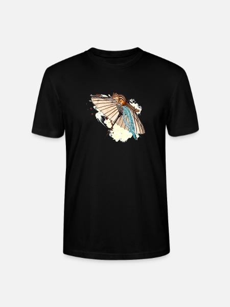 Japanischer Papierschirm Eichhörnchen - Stanley/Stella Unisex Bio-T-Shirt CRAFTER - Schwarz