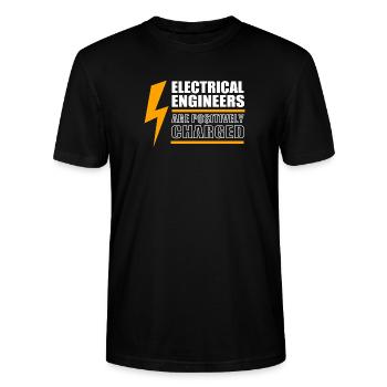 Elektroingenieur Elektriker Elektrotechnik - Stanley/Stella Unisex Bio-T-Shirt CRAFTER - Schwarz - Vorne - Alina (178cm) & Michal (187cm)
