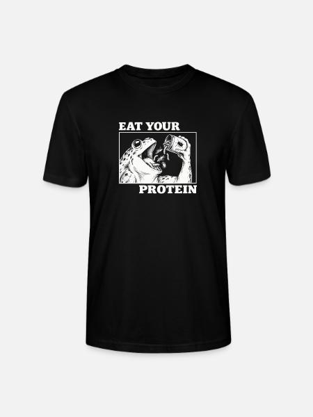Iss dein Protein lustiger Frosch - Stanley/Stella Unisex Bio-T-Shirt CRAFTER - Schwarz