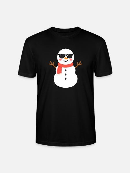 Schneemann mit Sonnenbrille - Stanley/Stella Unisex Bio-T-Shirt CRAFTER - Schwarz