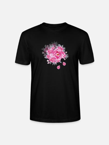 Pfingstrosen - Stanley/Stella Unisex Bio-T-Shirt CRAFTER - Schwarz
