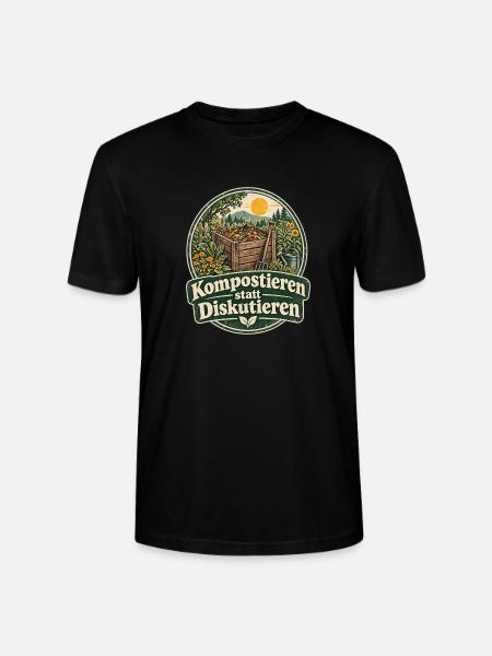 Kompostieren statt Diskutieren Gartenliebe - Stanley/Stella Unisex Bio-T-Shirt CRAFTER - Schwarz