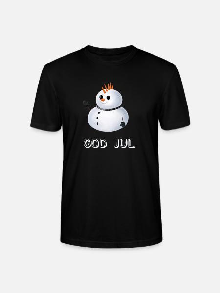 Gothic Schneemann God Jul - Schwedisch - Stanley/Stella Unisex Bio-T-Shirt CRAFTER - Schwarz