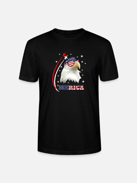 Merica Eagle - Stanley/Stella Unisex Bio-T-Shirt CRAFTER - Schwarz