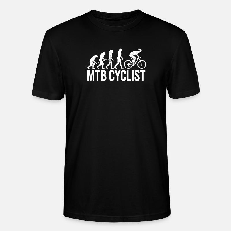 Evolution einer MTB-Radfahrer-Silhouette - Stanley/Stella Unisex Bio-T-Shirt CRAFTER - Schwarz