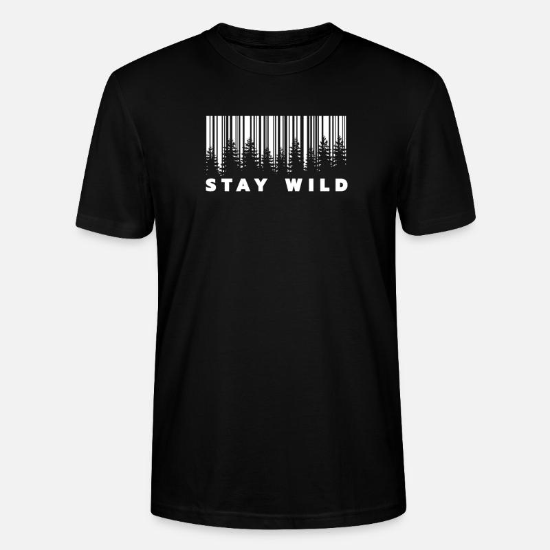 Stay Wild Forest Barcode  - Stanley/Stella Unisex Bio-T-Shirt CRAFTER - Schwarz