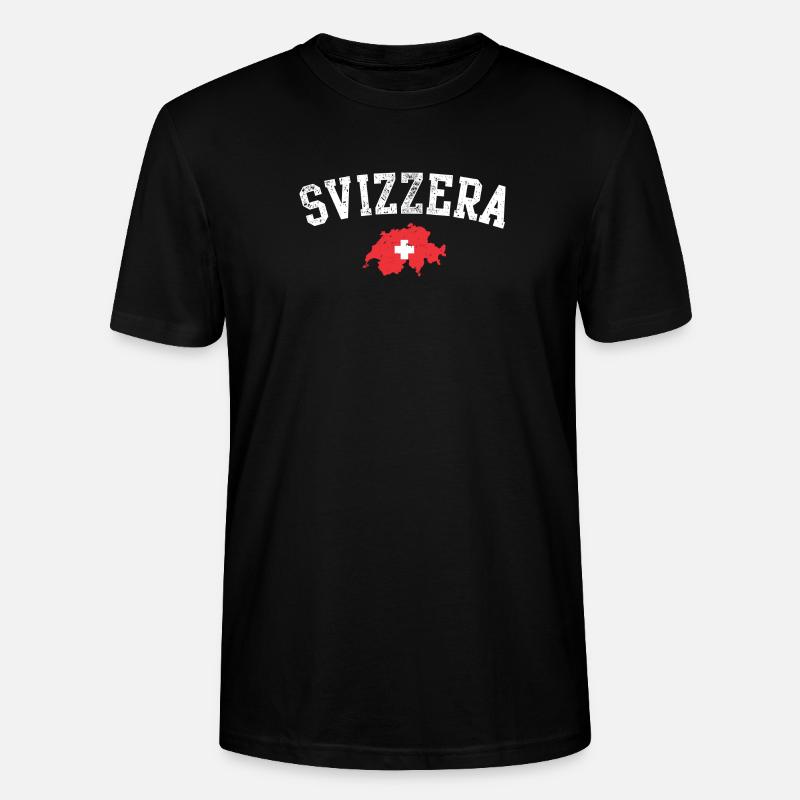 Schweizer Kartenwappen Emblem - Stanley/Stella Unisex Bio-T-Shirt CRAFTER - Schwarz