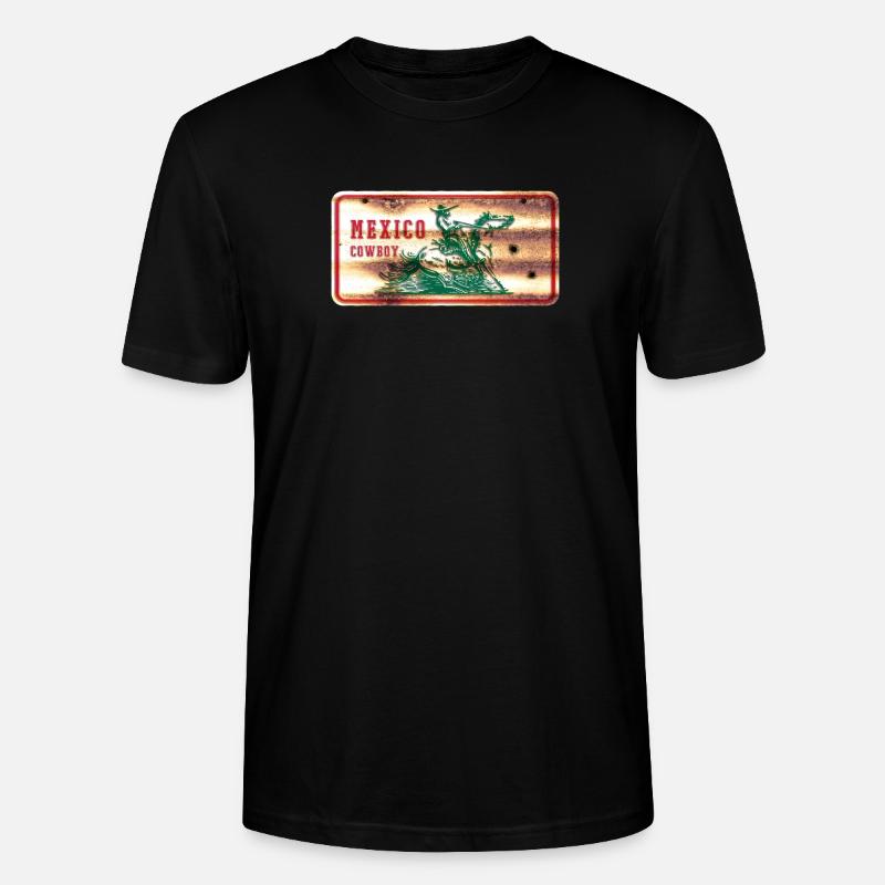 Mexiko Cowboy Schild - Stanley/Stella Unisex Bio-T-Shirt CRAFTER - Schwarz
