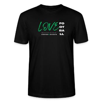 Love football green - Stanley/Stella CRAFTER Unisex Organic T-Shirt - black - Front - Alina (178cm) & Michal (187cm)