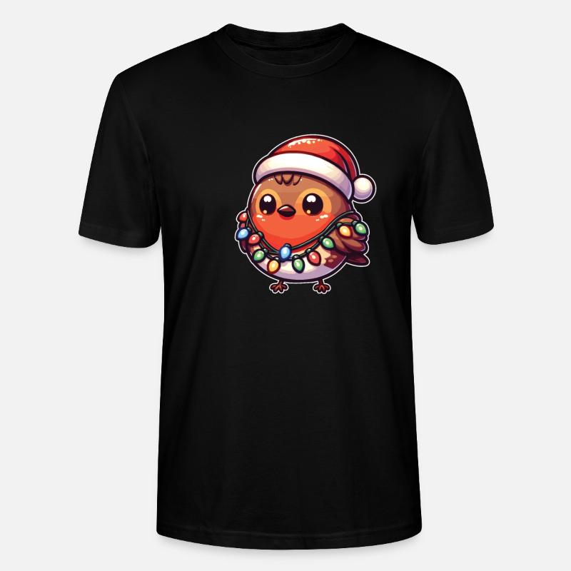 Weihnachten Lichterkette Wanderdrossel - Stanley/Stella Unisex Bio-T-Shirt CRAFTER - Schwarz