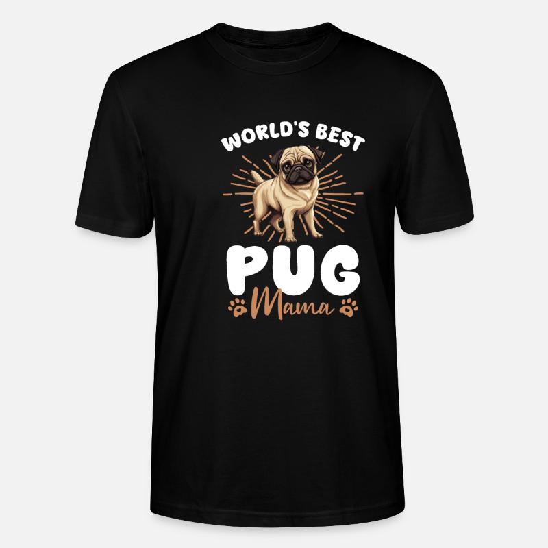 Mops Groovy Mops Mama - Stanley/Stella Unisex Bio-T-Shirt CRAFTER - Schwarz
