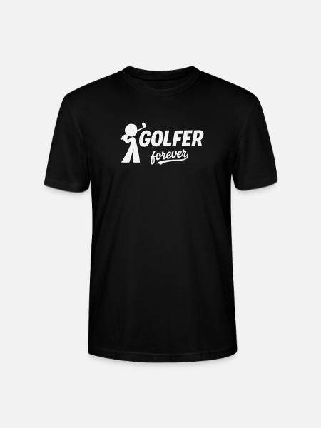 Golf, Golfer Forever Silhouette - Stanley/Stella Unisex Bio-T-Shirt CRAFTER - Schwarz