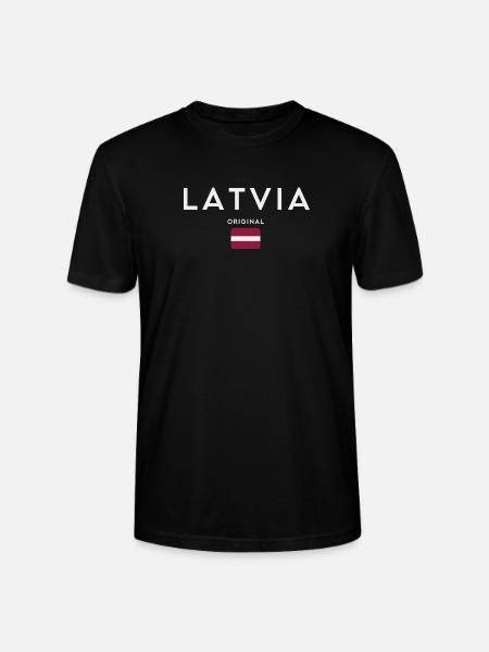 Latvian flag, Latvian pride - Stanley/Stella CRAFTER Unisex Organic T-Shirt - black