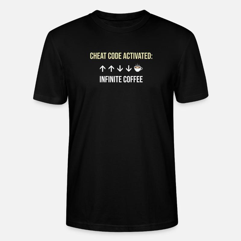 Infinite Coffee Active Cheat Code - Stanley/Stella CRAFTER Unisex Organic T-Shirt - black