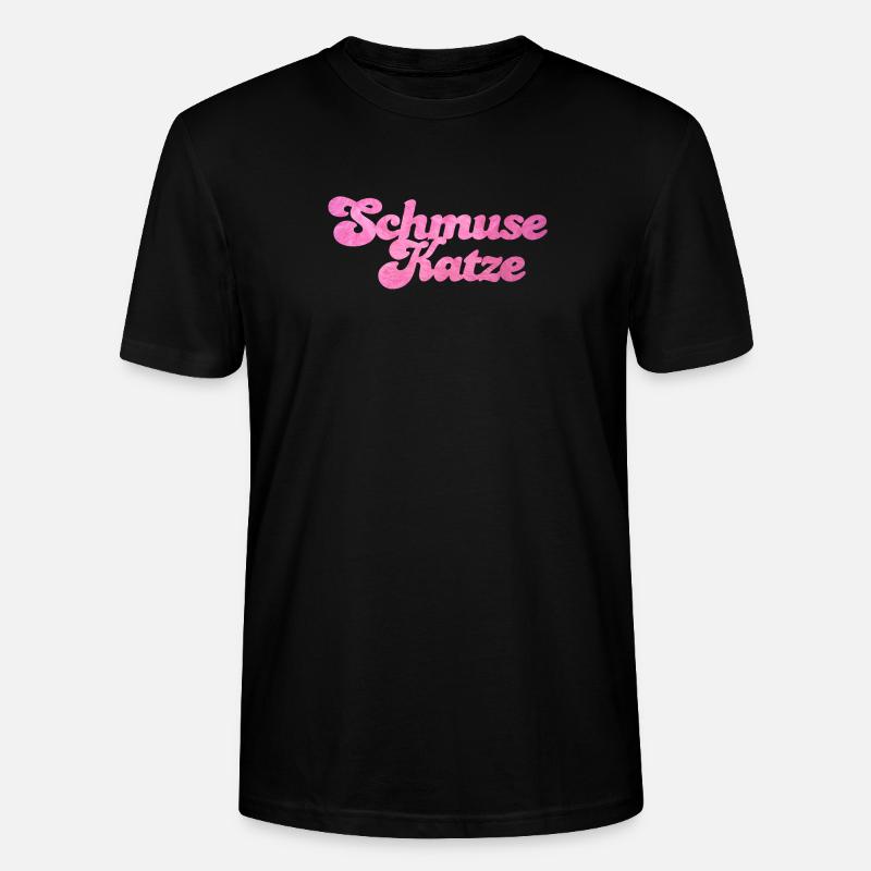Schmusekatze Katze Handschrift Fell flauschig - Stanley/Stella Unisex Bio-T-Shirt CRAFTER - Schwarz