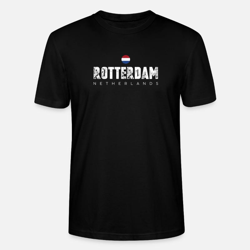 Rotterdam Bold City Emblem - Stanley/Stella Unisex Bio-T-Shirt CRAFTER - Schwarz