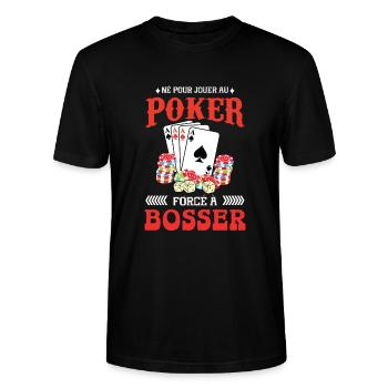 né pour jouer au poker - T-shirt bio CRAFTER Stanley Stella Unisexe - noir - Devant - Alina (178cm) & Michal (187cm)