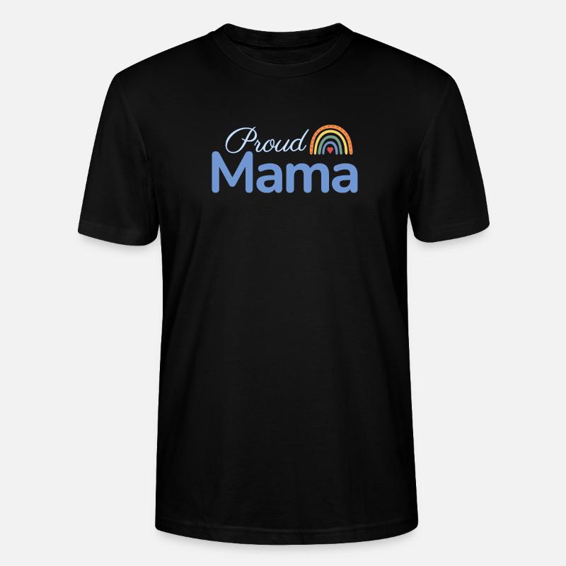 Proud Mama Regenbogen - Stanley/Stella Unisex Bio-T-Shirt CRAFTER - Schwarz