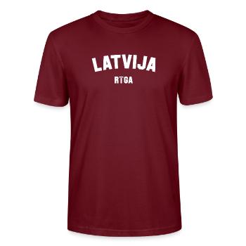 LATVIA Lettland Riga - Stanley/Stella Unisex Bio-T-Shirt CRAFTER - Burgunderrot - Vorne - Alina (178cm) & Michal (187cm)
