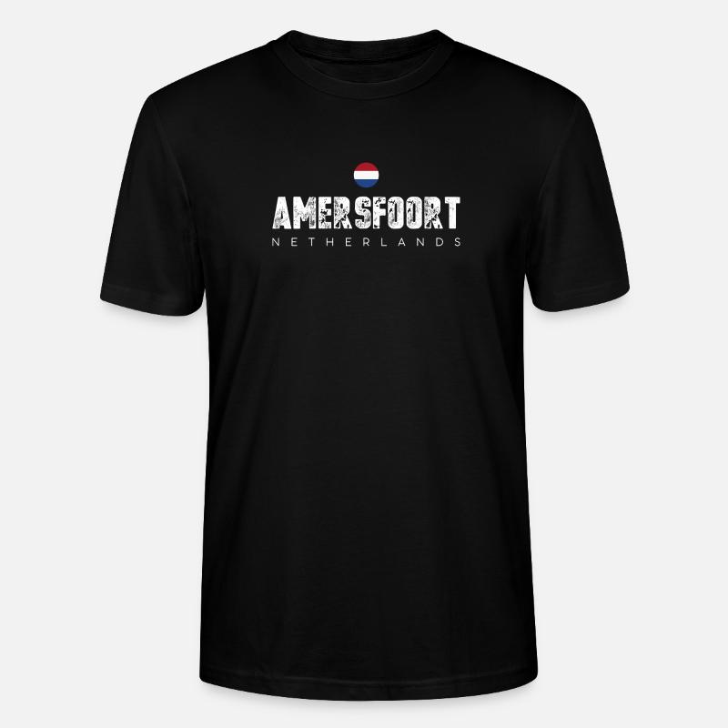 Amerfoort Netherlands Crest Tee - Stanley/Stella CRAFTER Unisex Organic T-Shirt - black