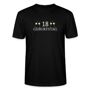 18. Geburtstag 18 Jahre volljährig Geburtstag 18 - Stanley/Stella Unisex Bio-T-Shirt CRAFTER - Schwarz - Vorne - Alina (178cm) & Michal (187cm)