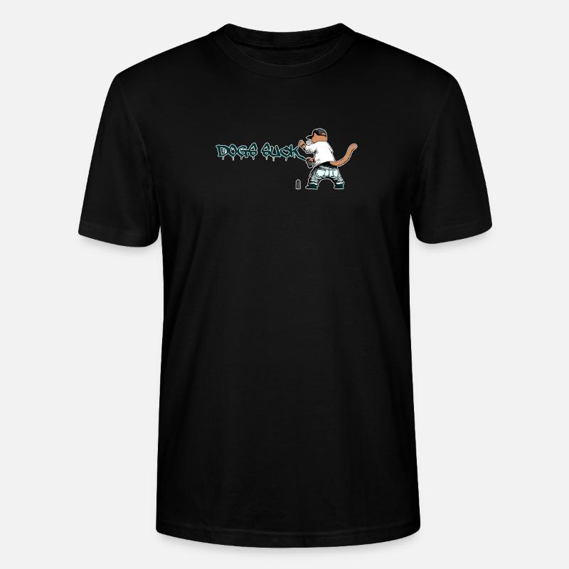 Katze Graffiti Hunde saugen - Stanley/Stella Unisex Bio-T-Shirt CRAFTER - Schwarz